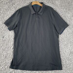 Lululemon Polo Shirt Men's Gray Short Sleeve Performance Wear Golf Preppy